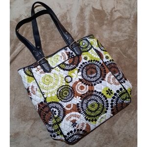 ✨️SALE✨️ Vera Bradley Cocoa Moss Tote Bag with Leather Straps